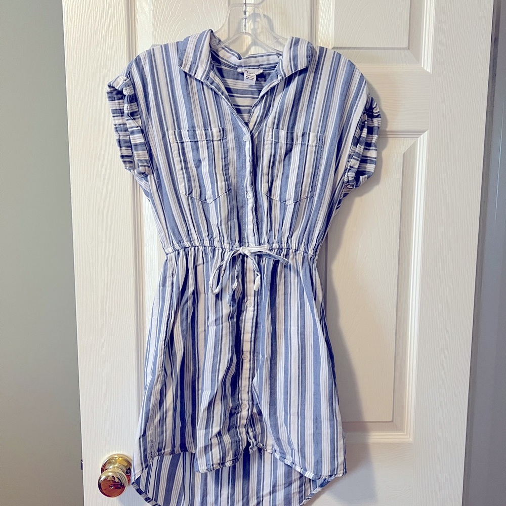 Blue and White Tie Dress